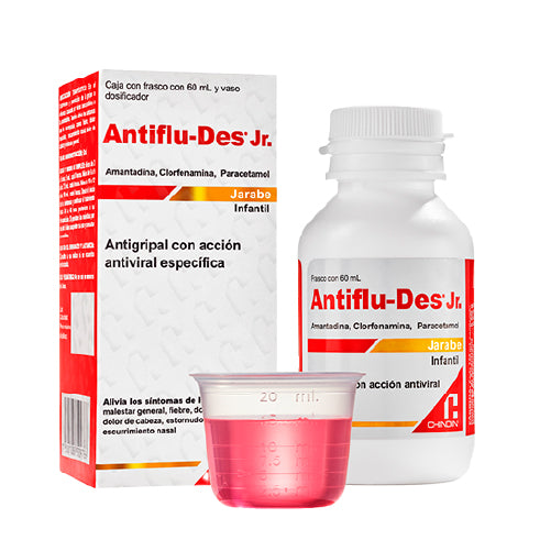 Antiflu-Des®Jr. 0.5/0.02/3G. Con 60 ML De Jarabe