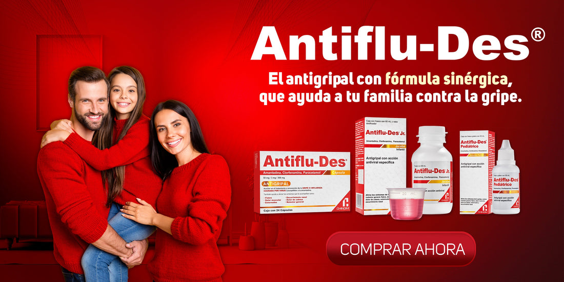 Antiflu-Des cápsulas con fórmula natural de vitamina C, zinc y extracto de sauco para aliviar síntomas de gripe y reforzar el sistema inmune.