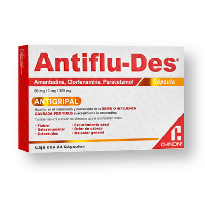 Antiflu-Des® 50/3/300 Mg Con 24 Cápsulas