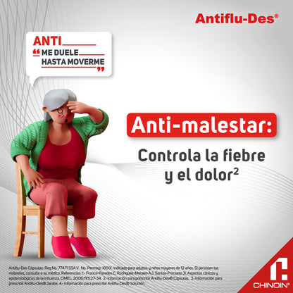 Antiflu-Des® 50/3/300 Mg Con 24 Cápsulas