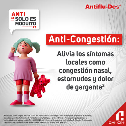 Antiflu-Des® Pediátrico 2.5/0.1/15G Solución 30 Ml